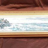 Signed painting Oil on canvas - the storm - dimensions: height -32 cm - width -72 cm -
