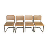 4 Chairs Beige Cesca B32 by Marcel Breuer