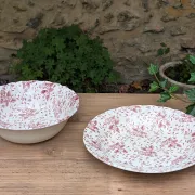 English plate and salad bowl duo
