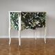 Gustavian commode with wallpaper from Christian Lacroix, 1950s