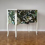 Gustavian commode with wallpaper from Christian Lacroix, 1950s
