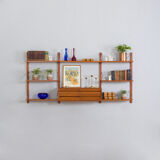 Poul Cadovius Teak dresser Wall Unit With a chest of drawers And 7 Shelves, Denmark 1960s