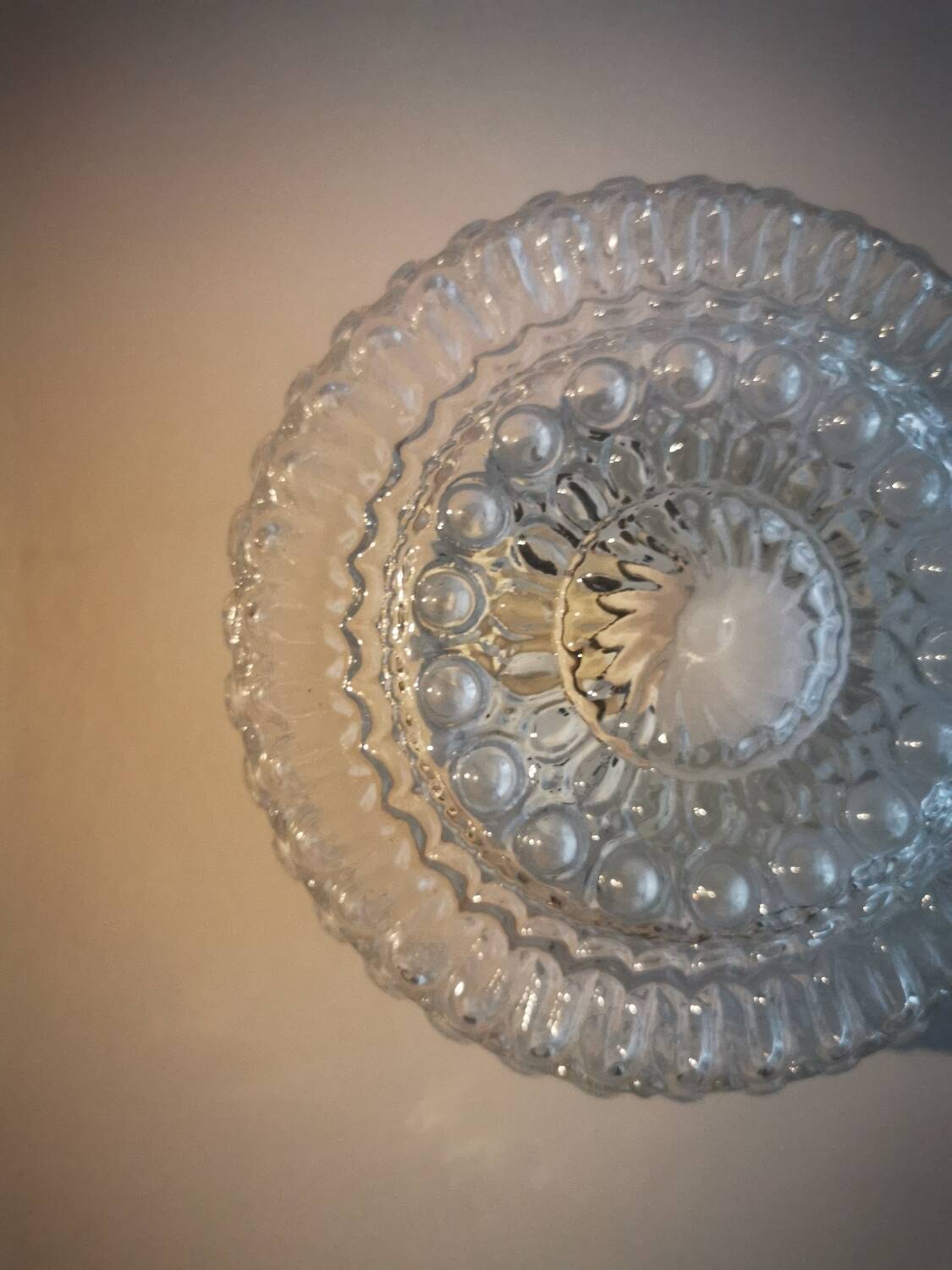 Ceiling light vintage 70s glass and crystal