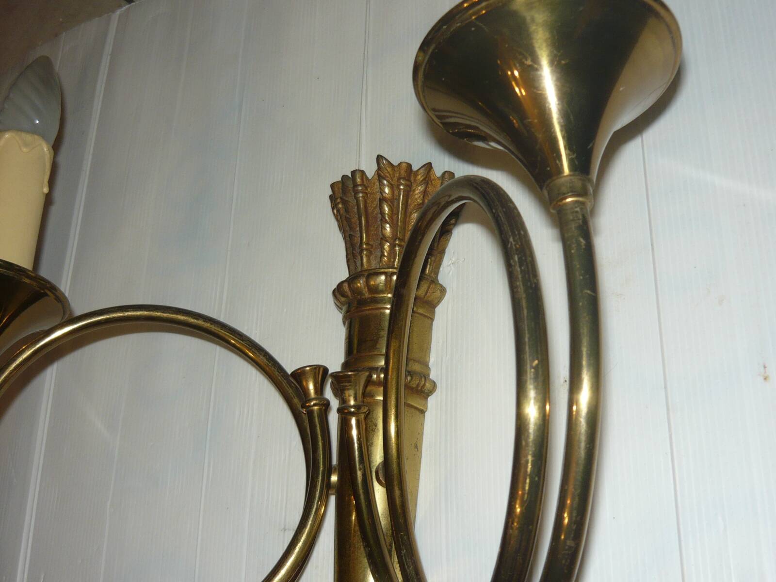 Pair of very large Empire style 2-light wall sconces