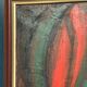 Original Swedish Oil on Canvas – Abstract Expressionist Composition – Vintage & Framed