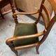 Wood and green velvet office chair