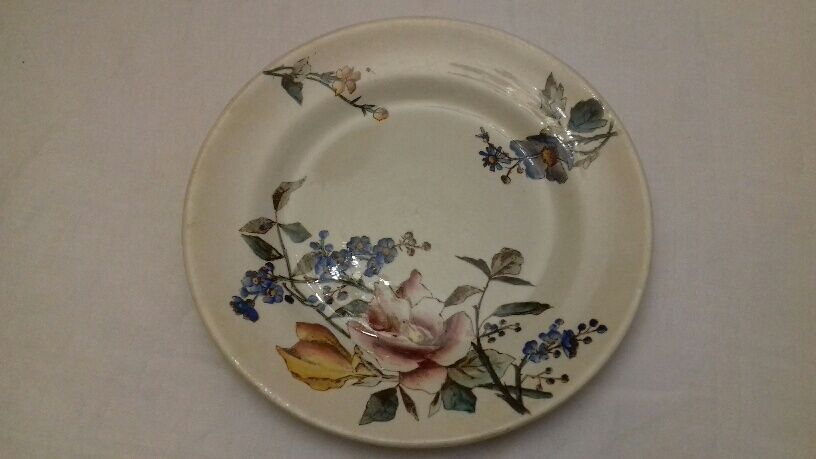 Lot of 13 old earthenware plates "iron earth"