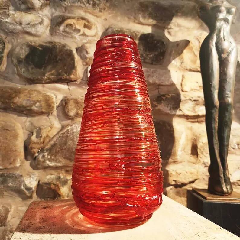 Exceptional Mid-Century Style Vase in Murano Glass by Sergio Costantini