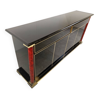 Brass and black lacquer sideboard, 1970s