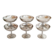 Set of 6 large ice cream cups on foot, in 18/10 stainless steel (ref 6)