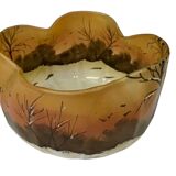 Legras pocket tray signed – enamelled glass Art Nouveau, winter landscape