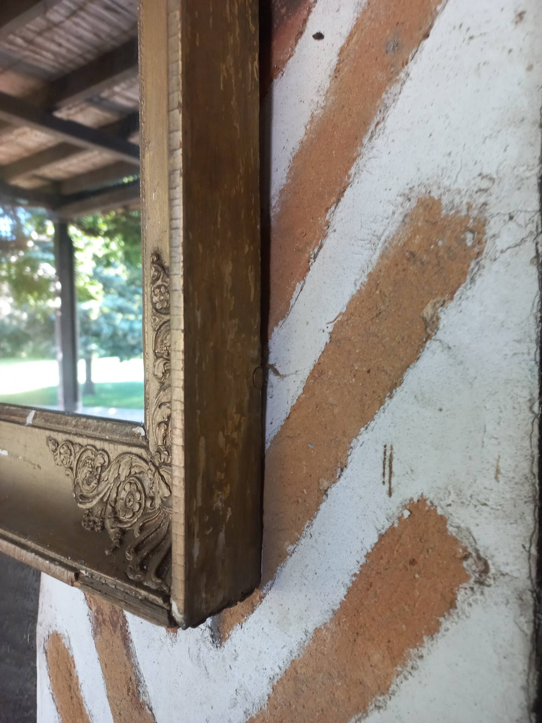 Old gilded wood mirror late 18th century early 19th century