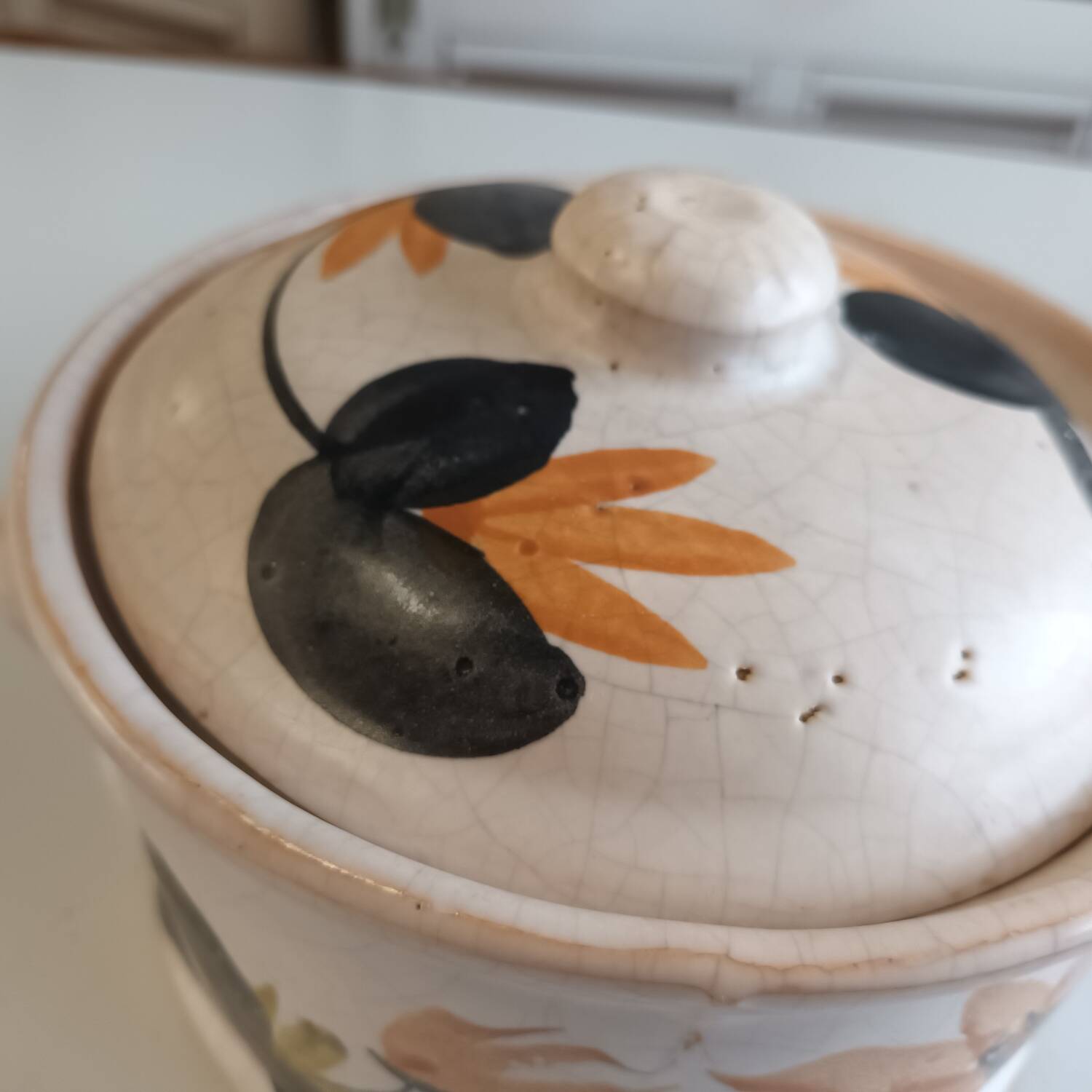 Soupière céramique craquelé vintage