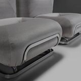 Mohair and chrome lounge chairs designed by Malchioro for IPE, Italy 1970s