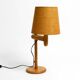 1960s Temde table lamp made of oak wood and with height-adjustable shade