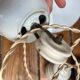 Antique opaline suspension, raised and lowered