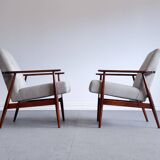 1960 Henryk Lis Armchairs in Water Green