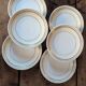 6 dessert plates A. Lanternier Limoges – gold decoration, 1950s