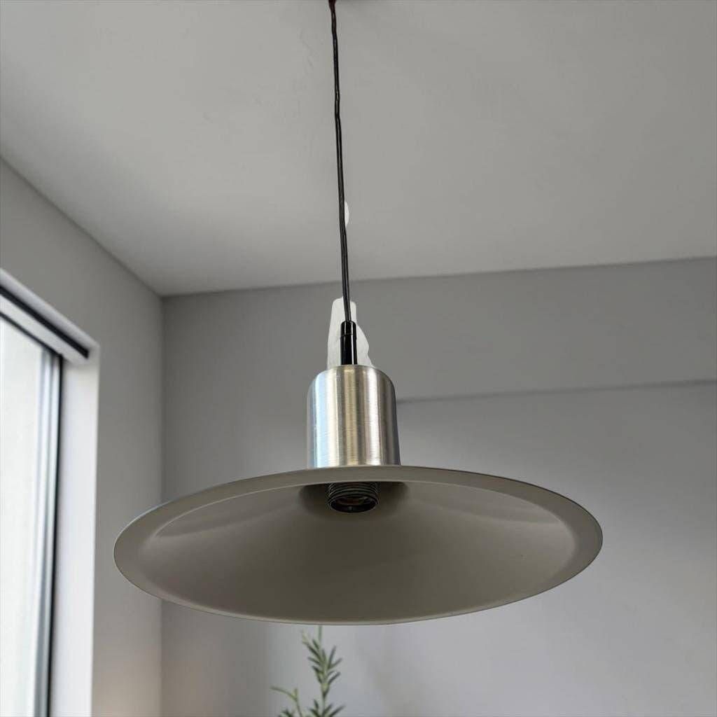 Brushed metal vintage suspension / seventies chandelier