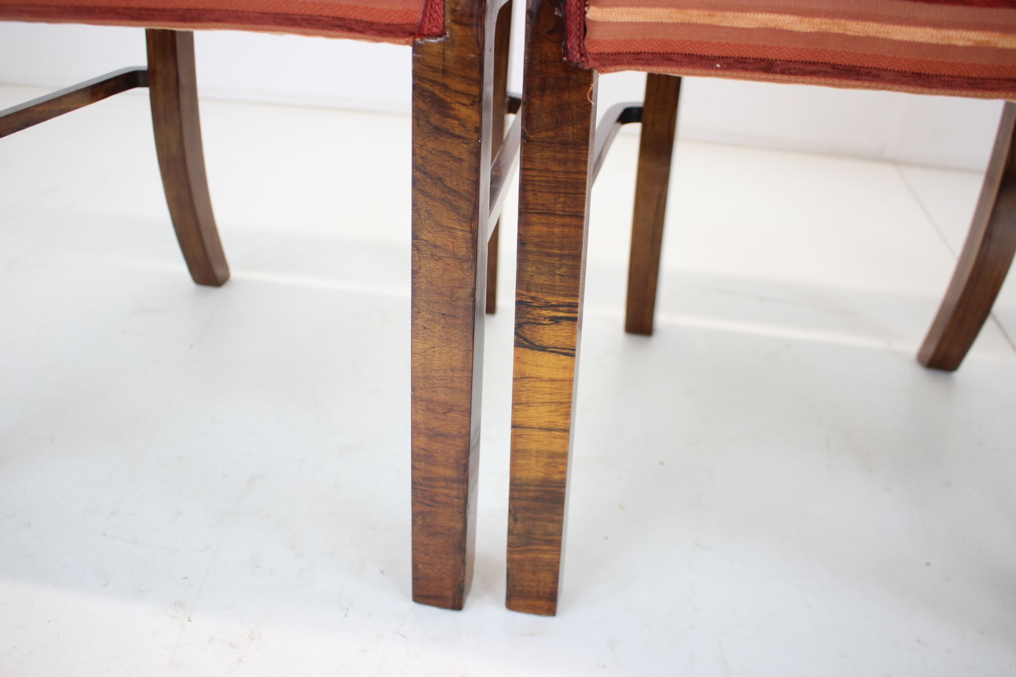 1930s set of 4 art deco dining chairs, czechoslovakia