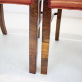 1930s set of 4 art deco dining chairs, czechoslovakia