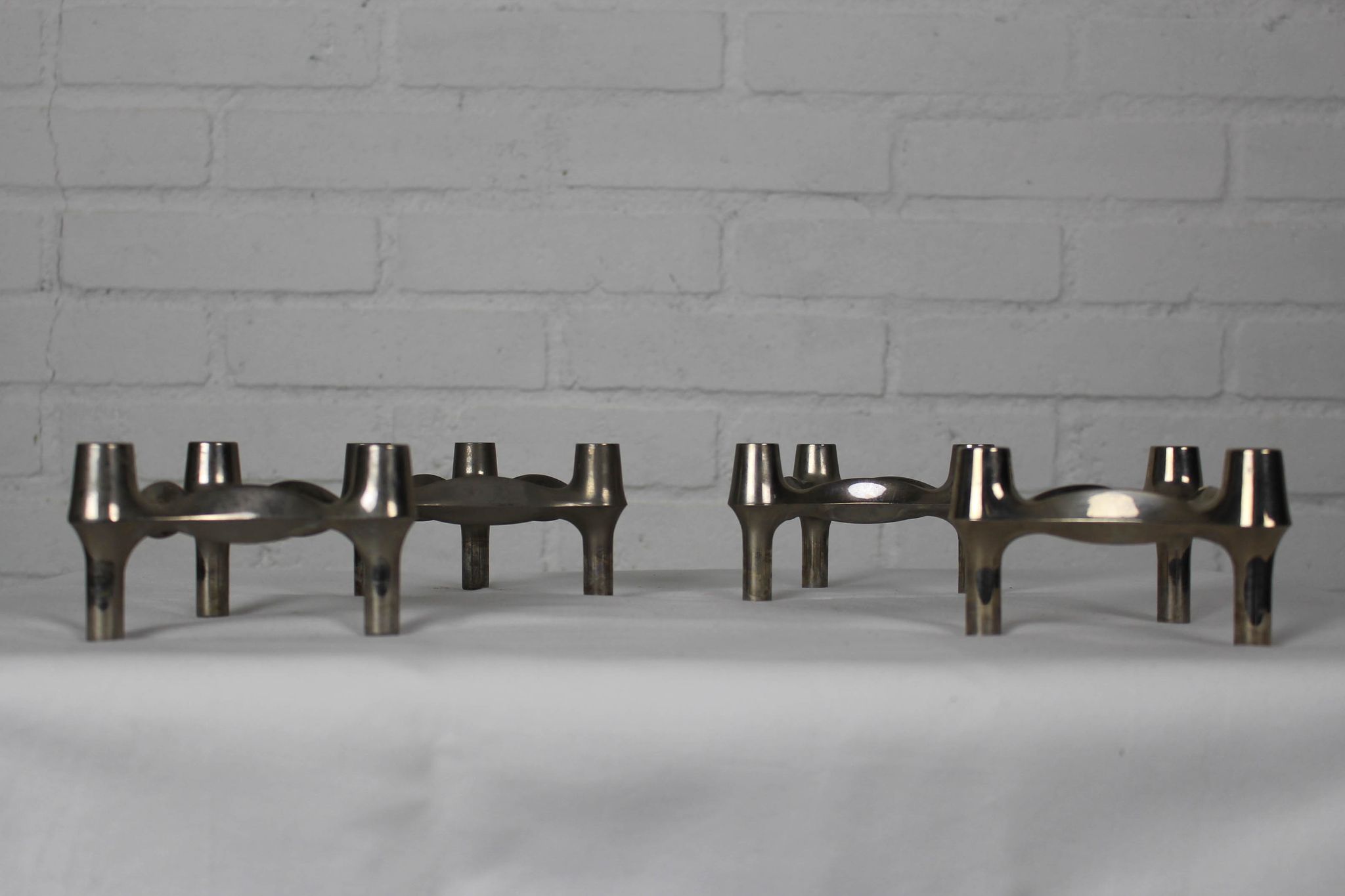 4 Chrome Candlesticks BMF Ditto Nagel, 1970s