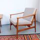 Vintage Thonet teak armchair, retro 1960s–70s style.