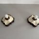 Pair of brown and cream ceramic wall lights by PAN Leuchten, 1970 Germany