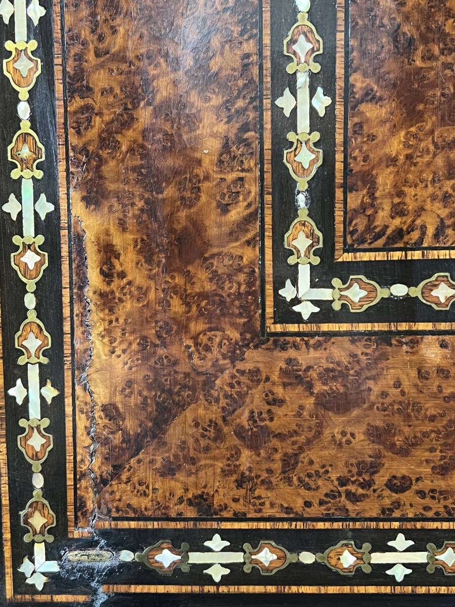 Secretary from the time of Napoleon III in marquetry and gilded bronzes, 19th century.