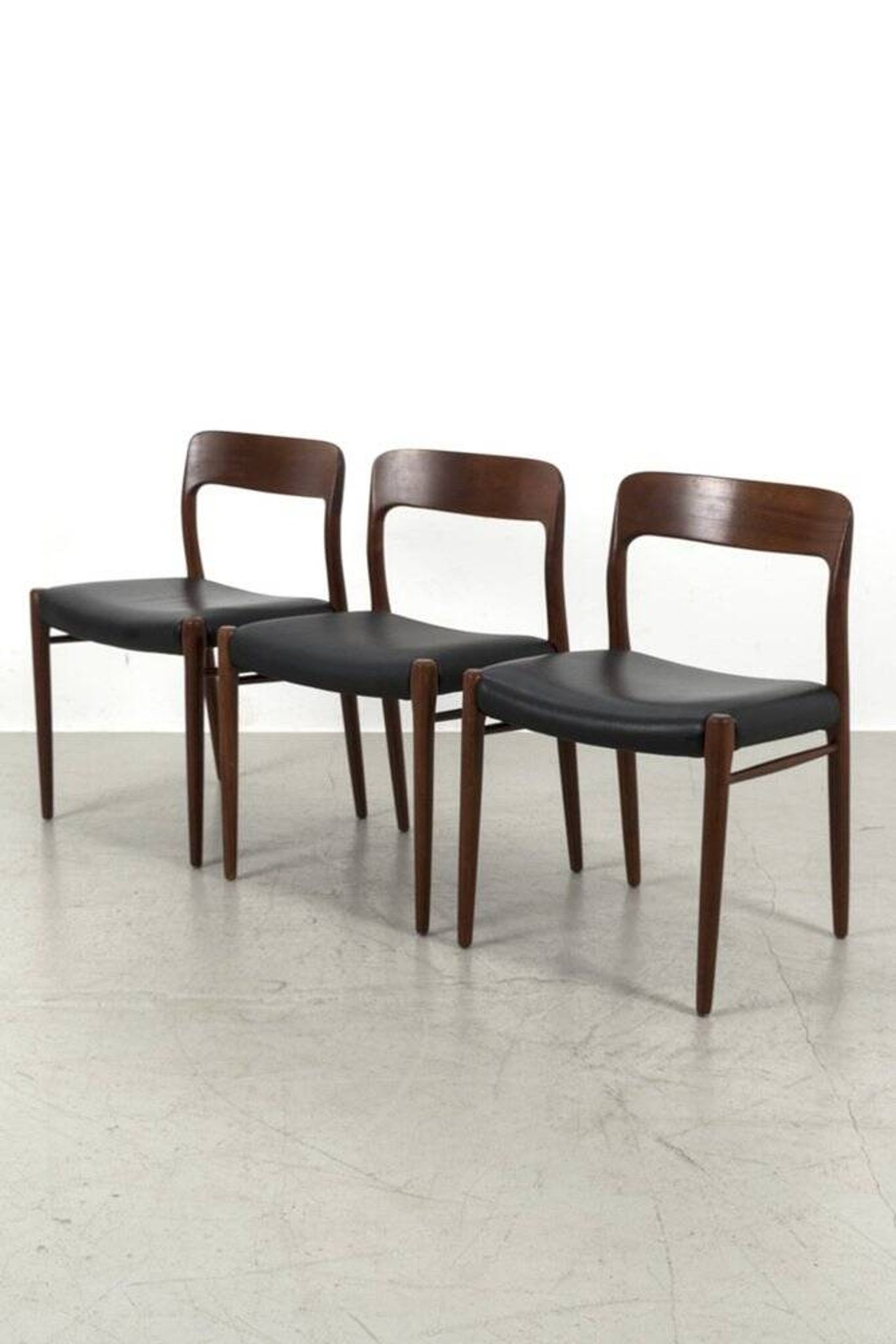 Model 75 Chairs by Niels Otto N. O. Møller, Set of 3