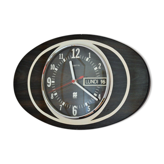 Horloge murale vedette en formica vintage des années 70