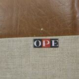 Scandinavian rotating leather armchair, Swivel chair, "Minerva", Torbjørn Afdal, Sweden, 1960