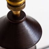 Turned wooden torch-shaped lamp base, 1930s/1940s
