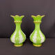 Pair of green and white opaline vases, attributed to Baccarat, period