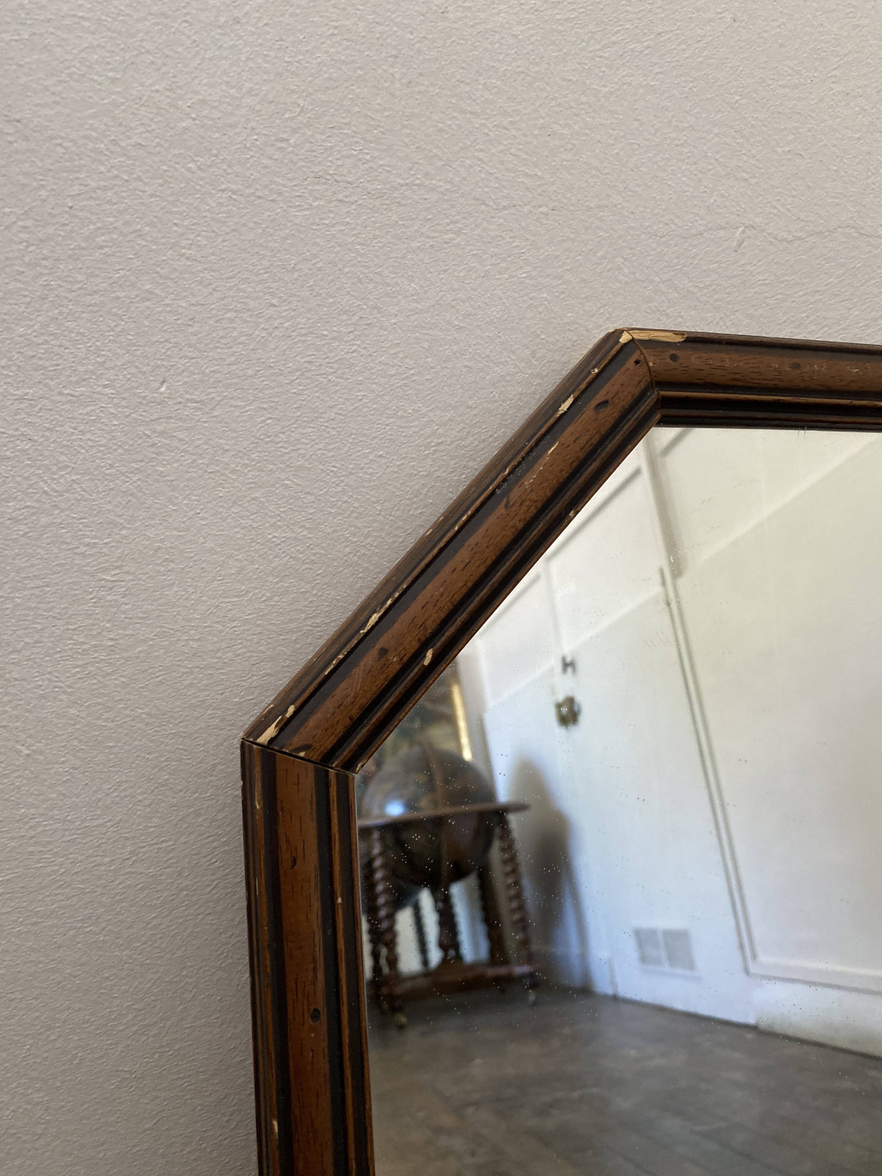 Miroir scandinave en bois, années 60