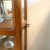 Vintage art deco wooden display case with mirrored back