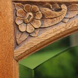 Beveled floor mirror on art deco frame