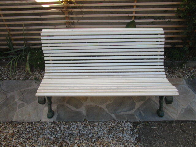 Old garden bench, cast iron foot early 20th