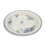 Flat round hollow earthenware Sarreguemines model Carmen butterfly