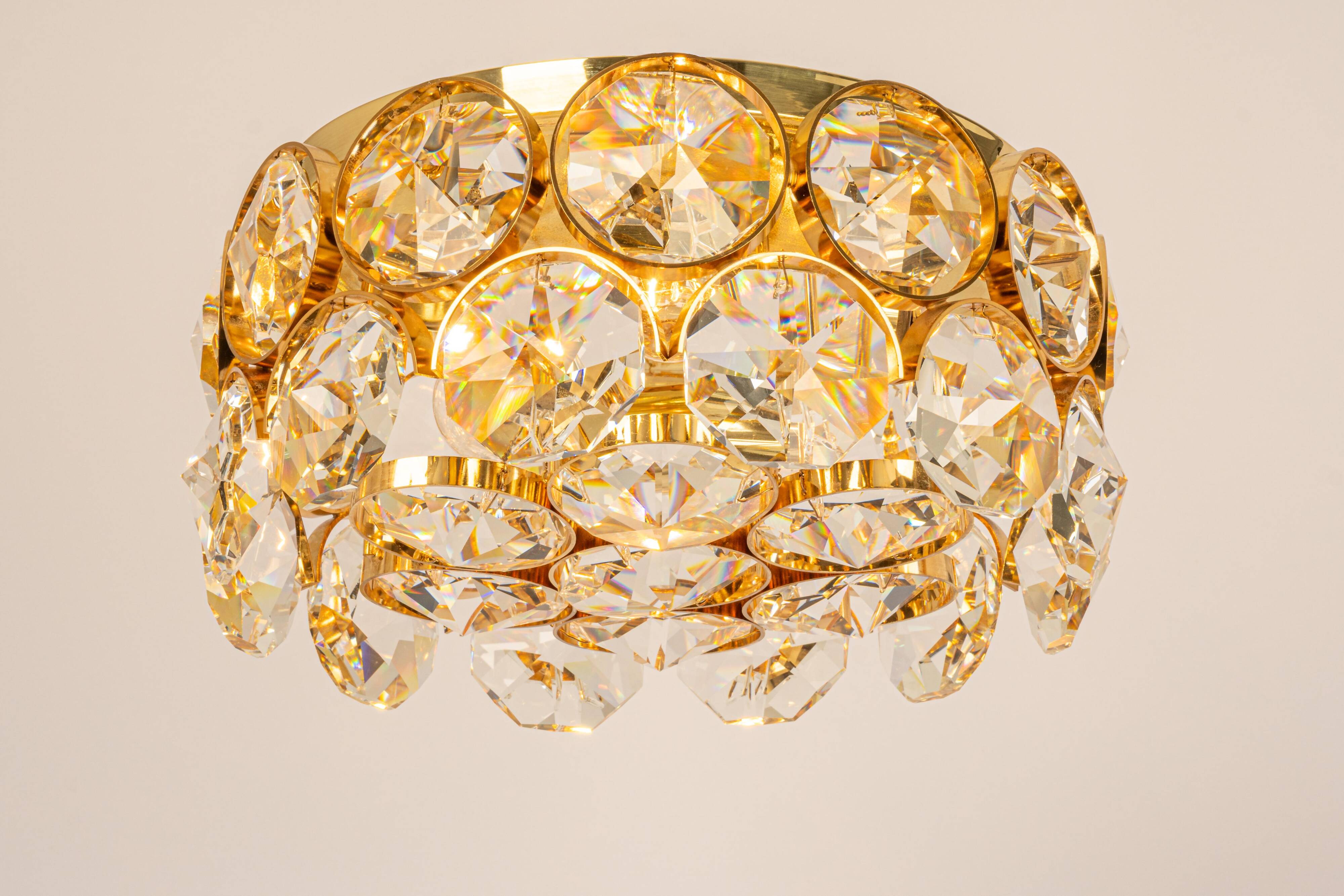Recessed ceiling lamp, crystal glass design Palwa, Germany, 1970s