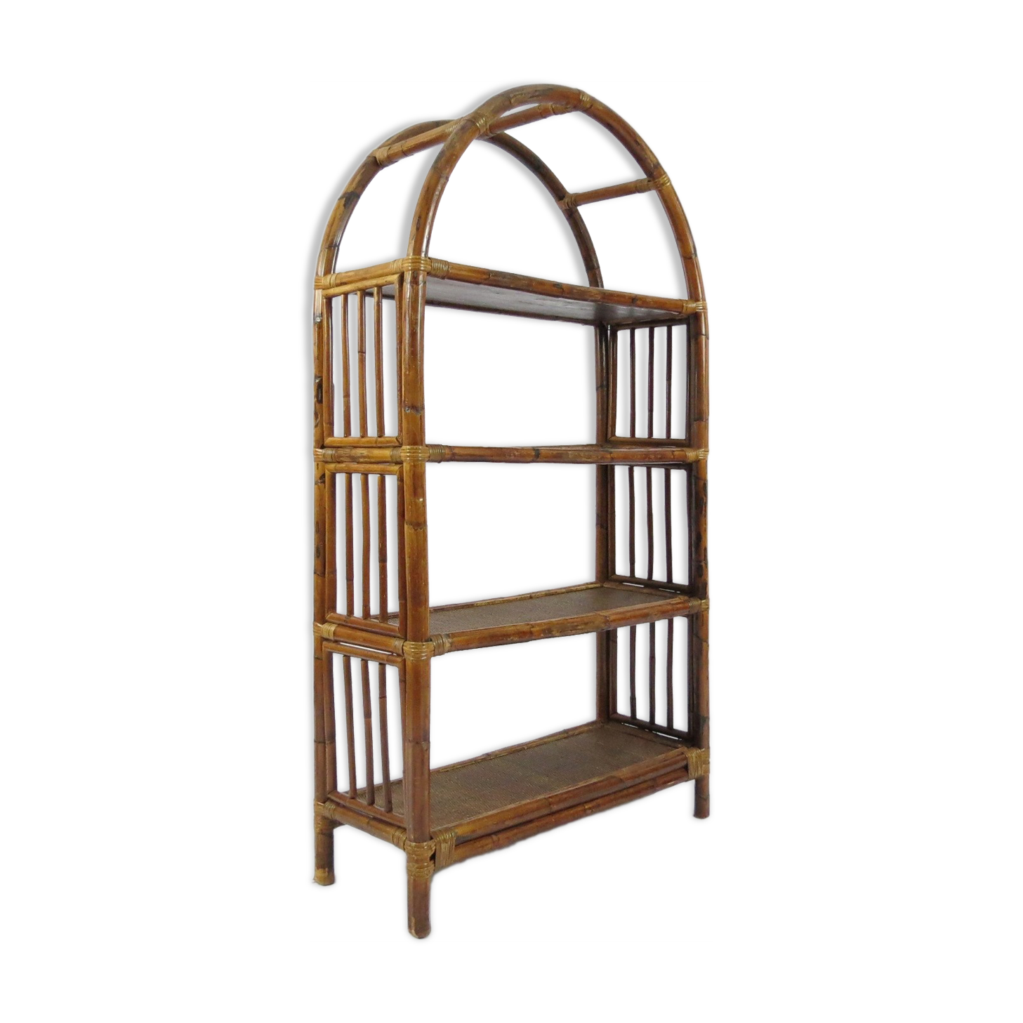 Bamboo and rattan shelf, 1970s