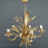 Gilded candlestick with ears of wheat, Hollywood Regency, circa 1960