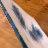 Square plate in opaline signed Bernard Gilbert