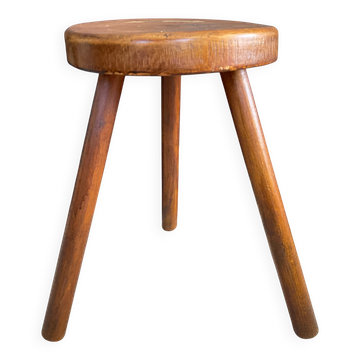 Tabouret de ferme tripode en bois