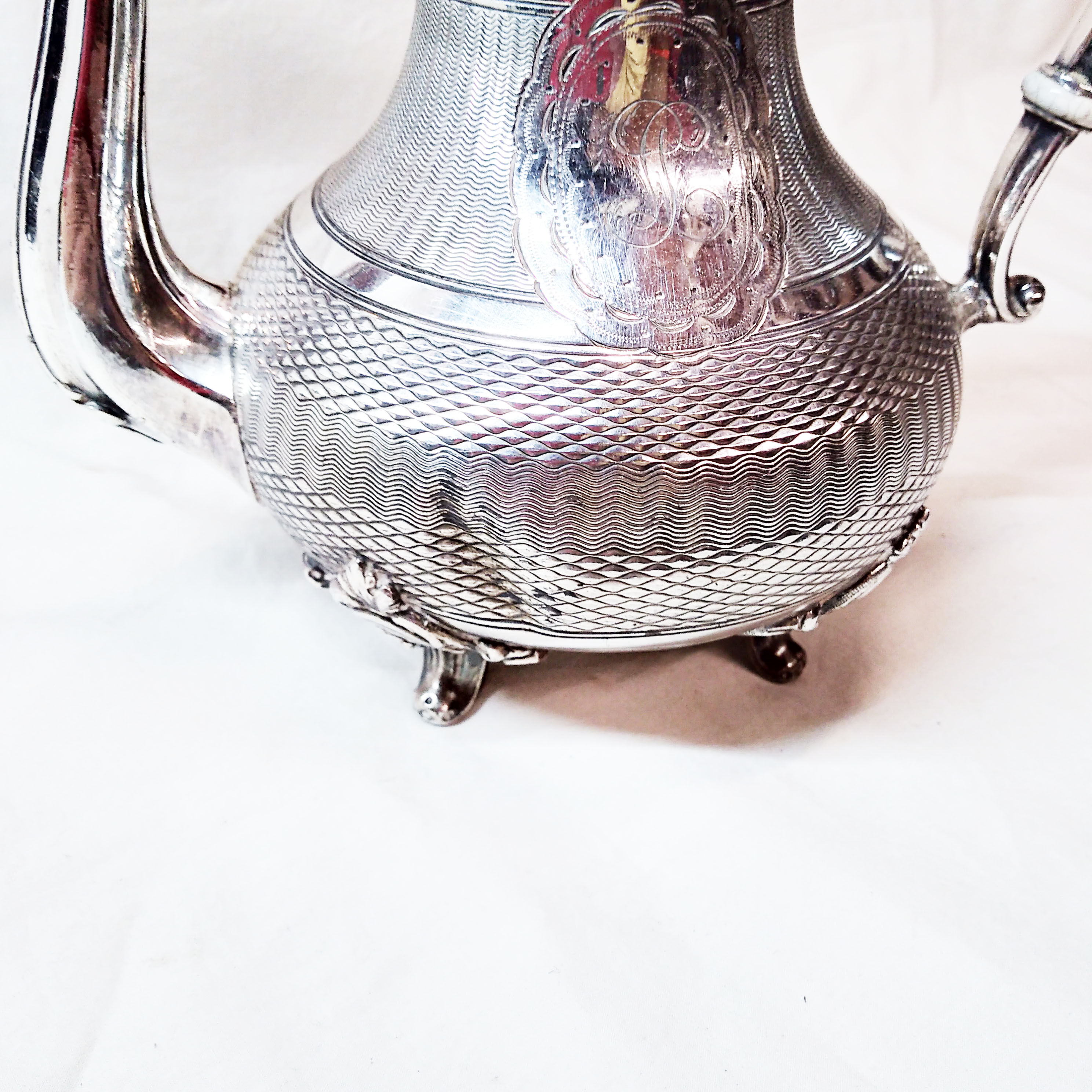 Silver metal teapot