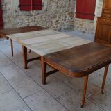 Extendable Art Nouveau table in carved walnut, circa 1900