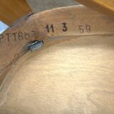 Pair of Baumann type bistro chairs stamped PTT