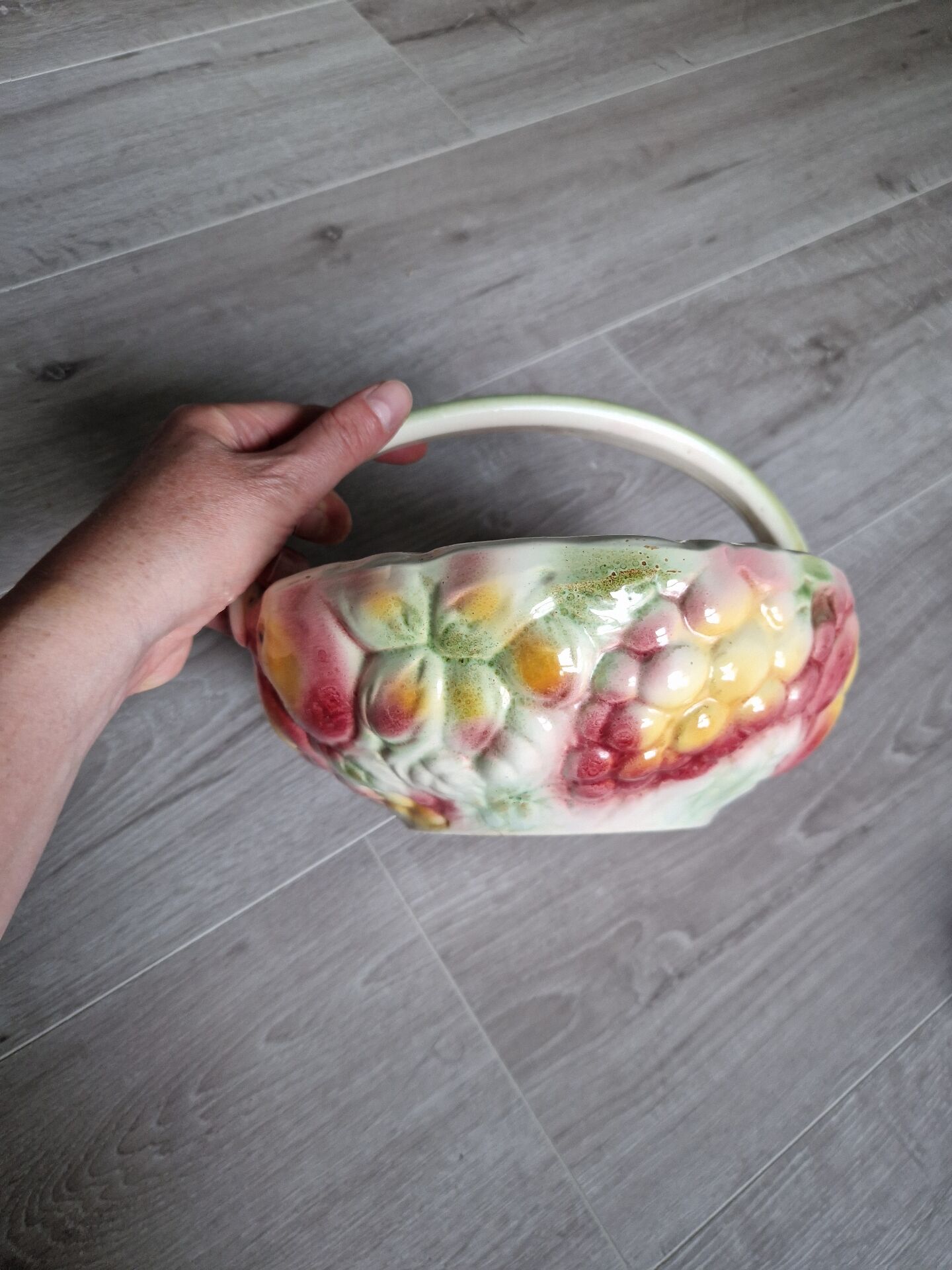 Coupe de fruit en barbotine sarreguemines