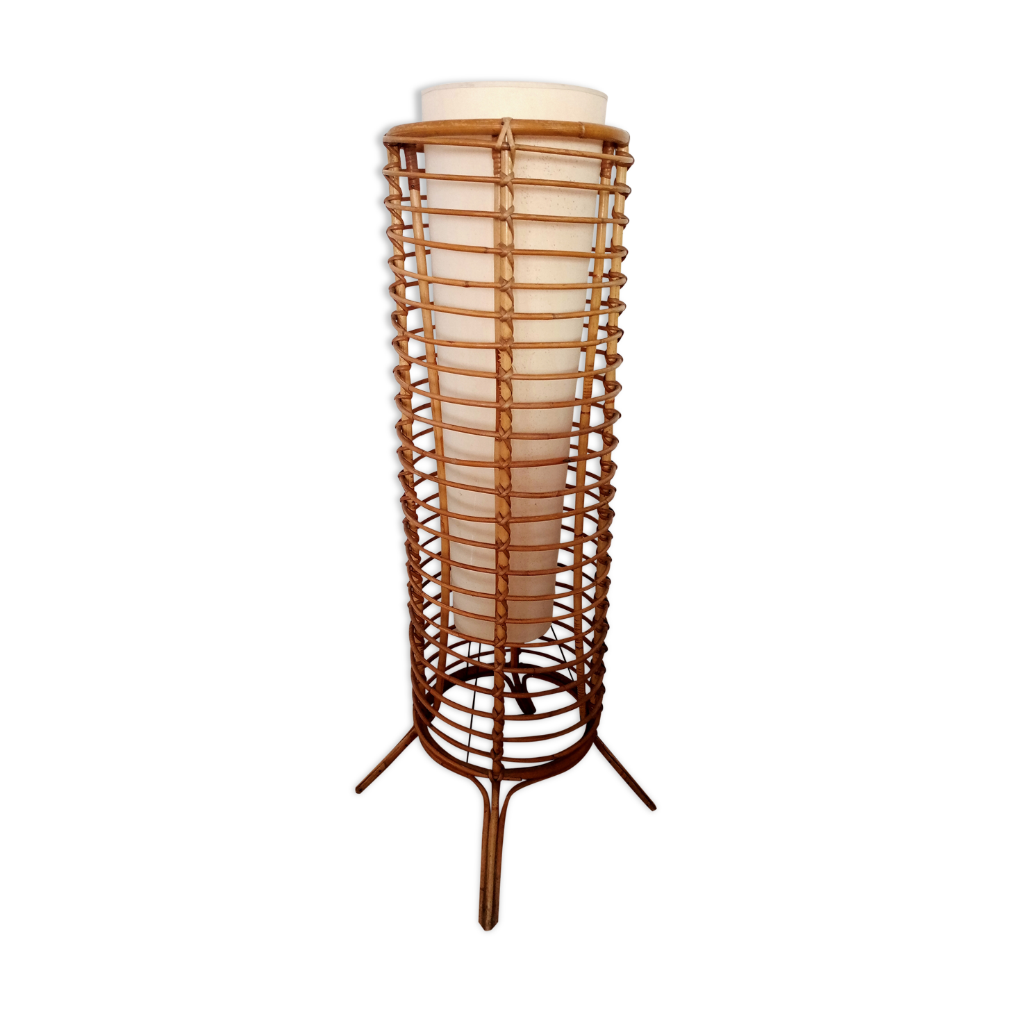 Vintage bamboo floor lamp