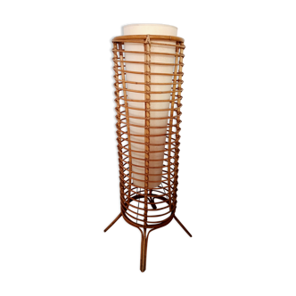 Vintage bamboo floor lamp